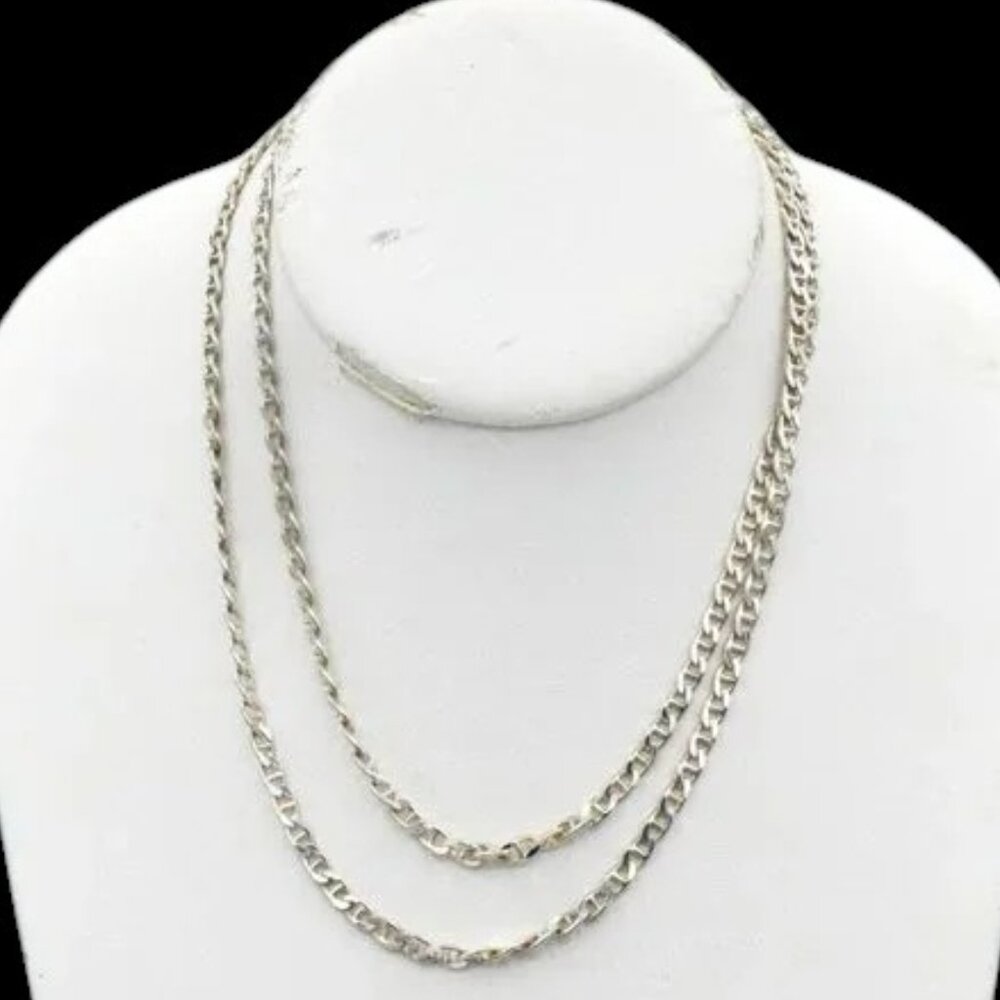 Italian Sterling Silver Mariner's Anchor Link 30" Chain Unisex